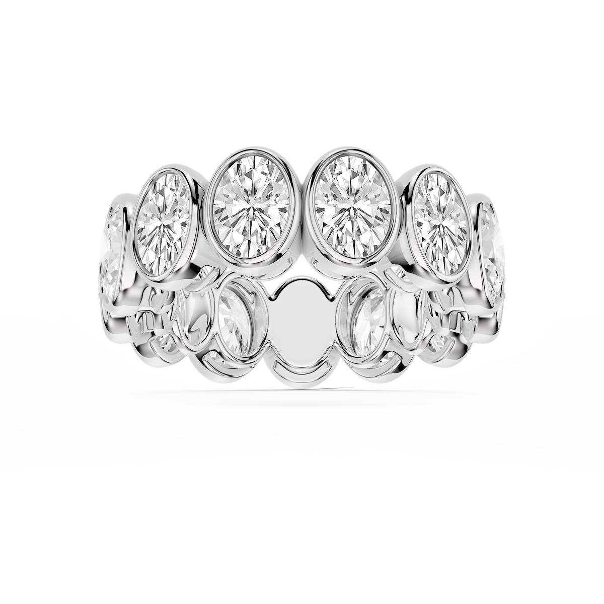 Tess Oval Lab Grown Diamond Bezel Eternity Band