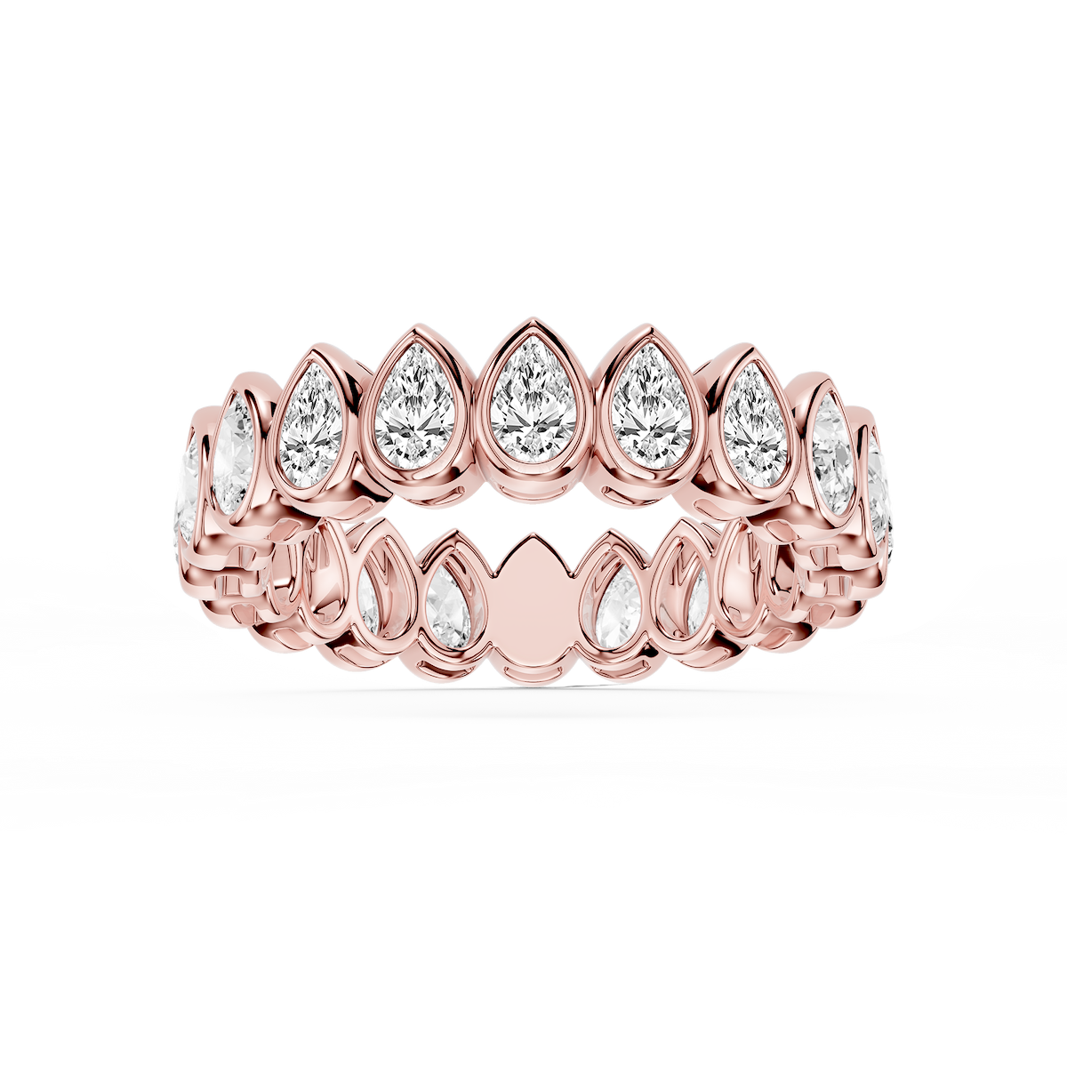 Tess Pear Lab Grown Diamond Bezel Eternity Band