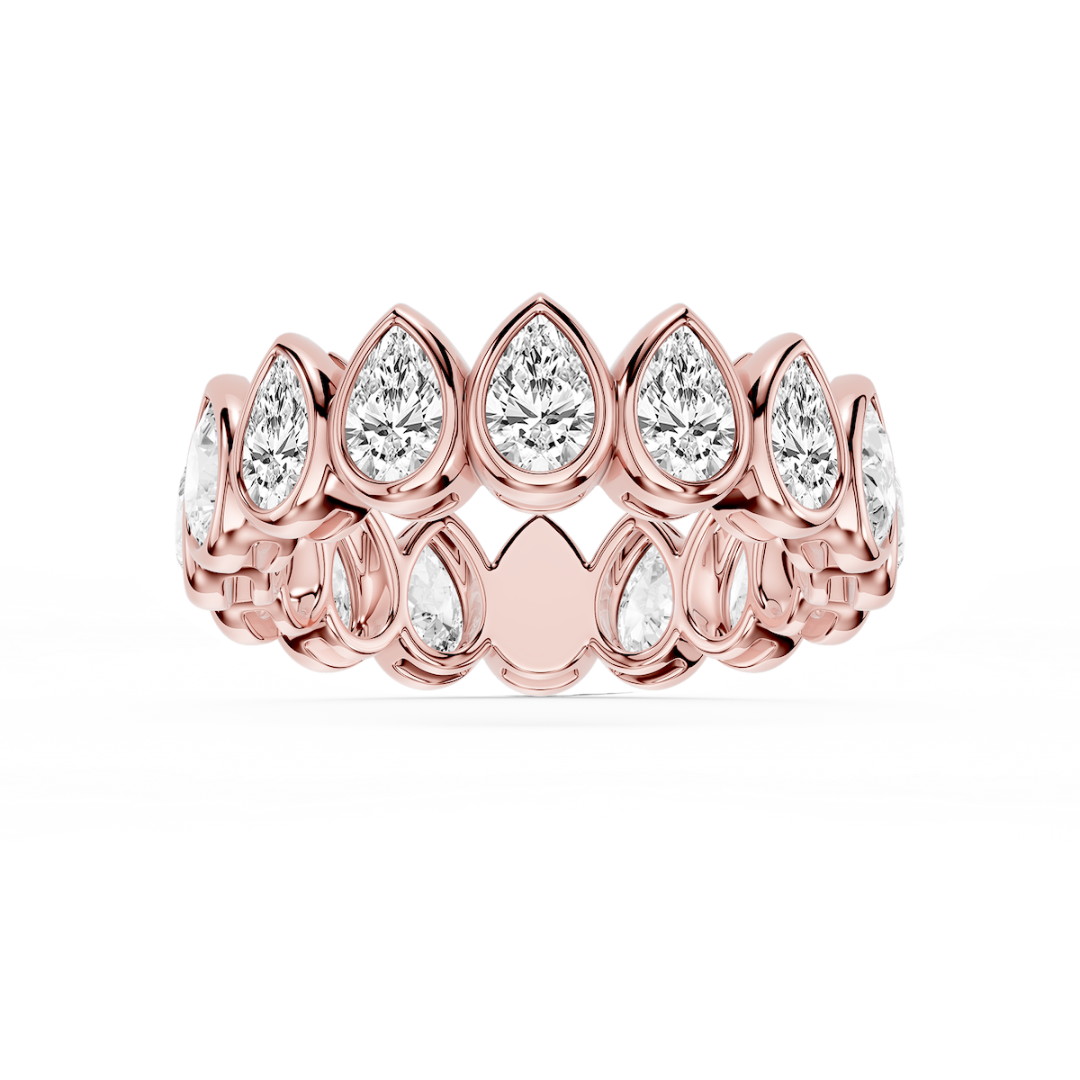 Tess Pear Lab Grown Diamond Bezel Eternity Band