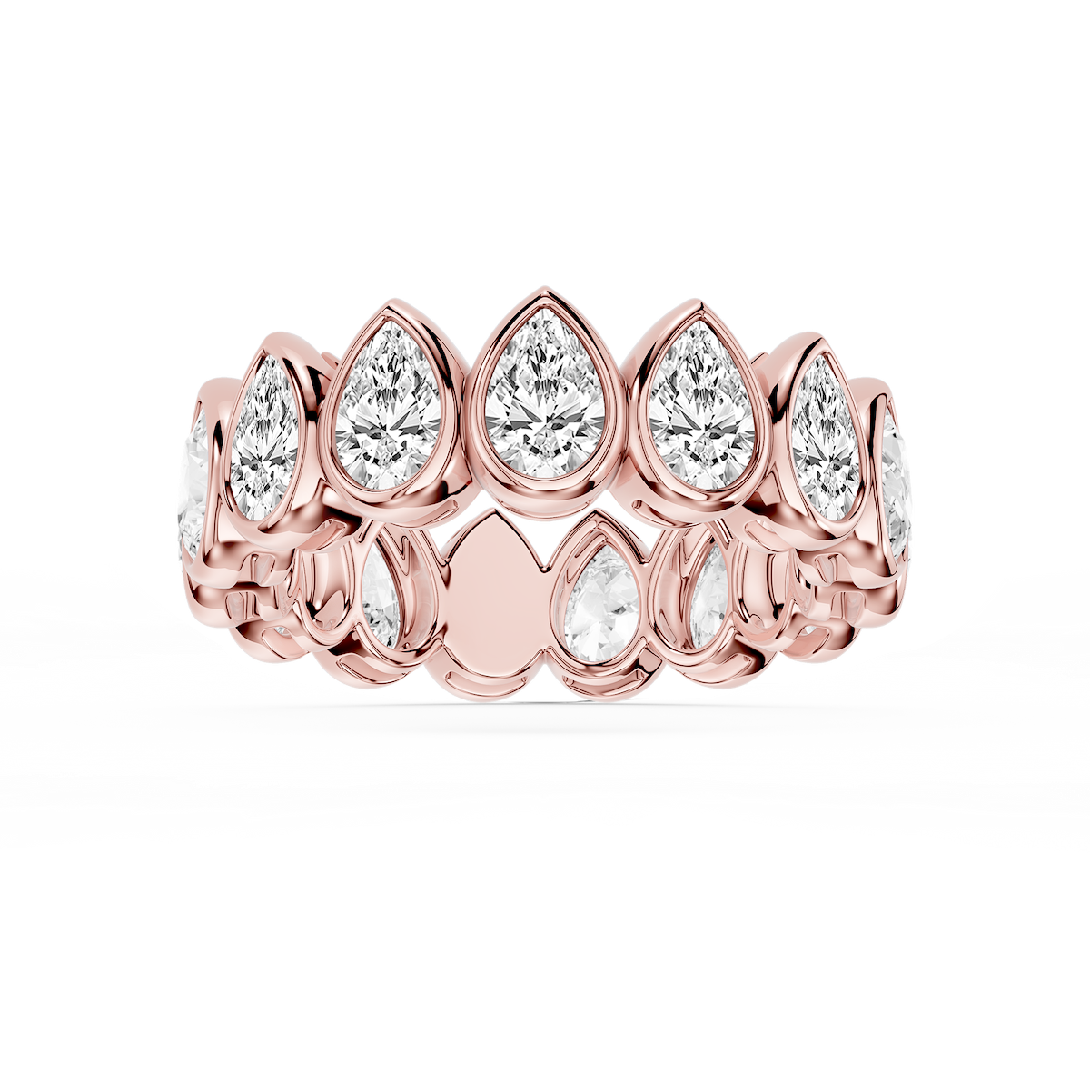 Tess Pear Lab Grown Diamond Bezel Eternity Band