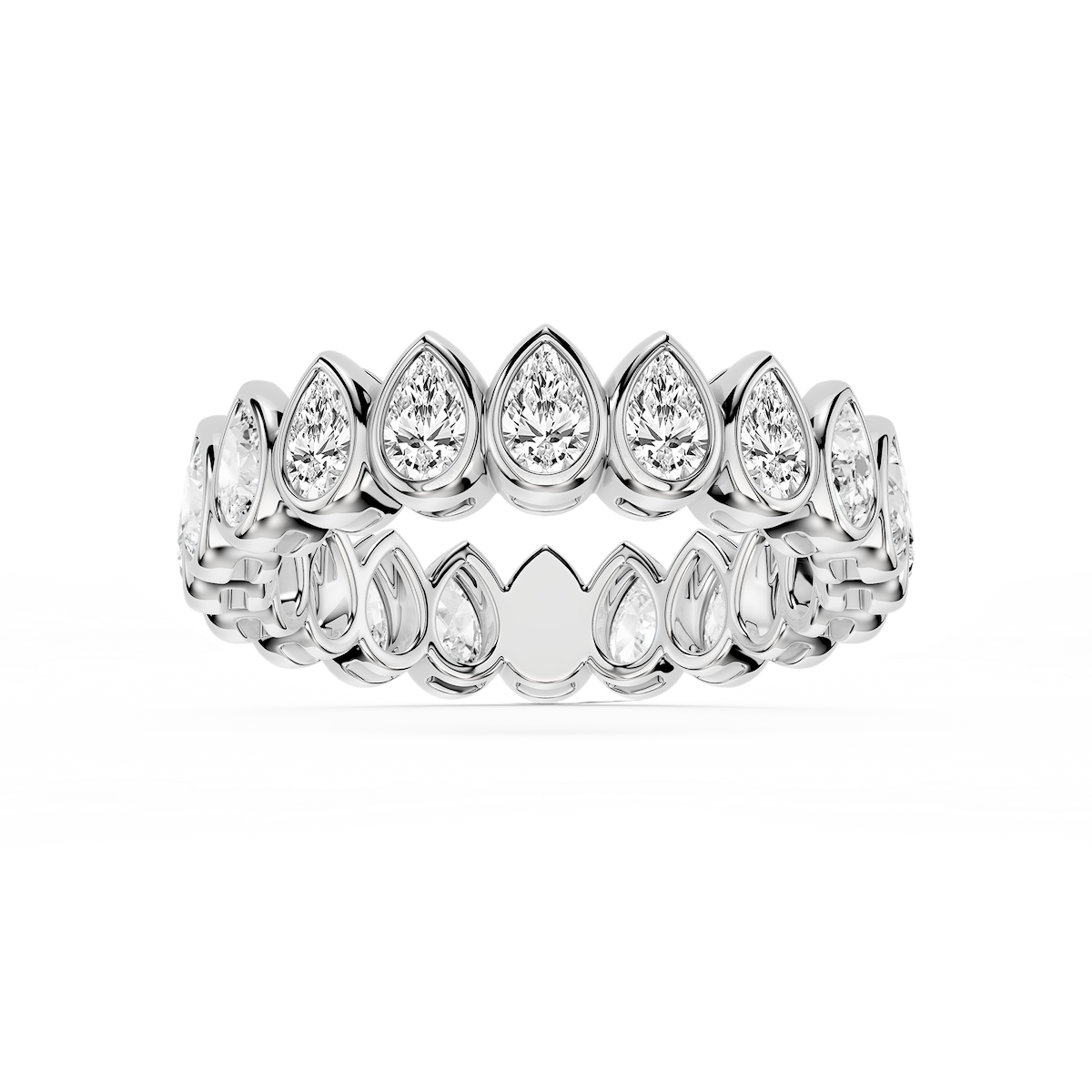 Tess Pear Lab Grown Diamond Bezel Eternity Band