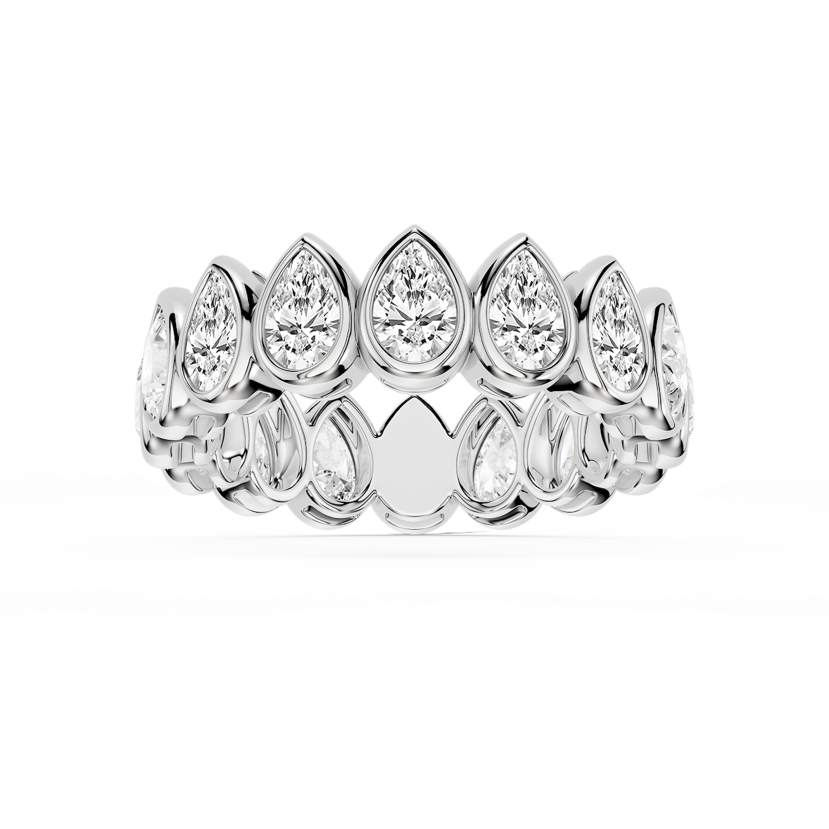 Tess Pear Lab Grown Diamond Bezel Eternity Band