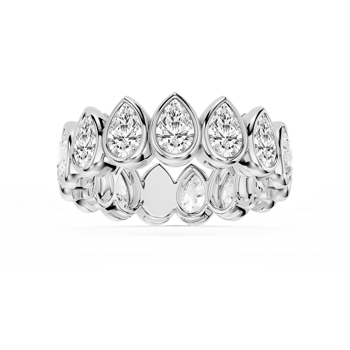 Tess Pear Lab Grown Diamond Bezel Eternity Band