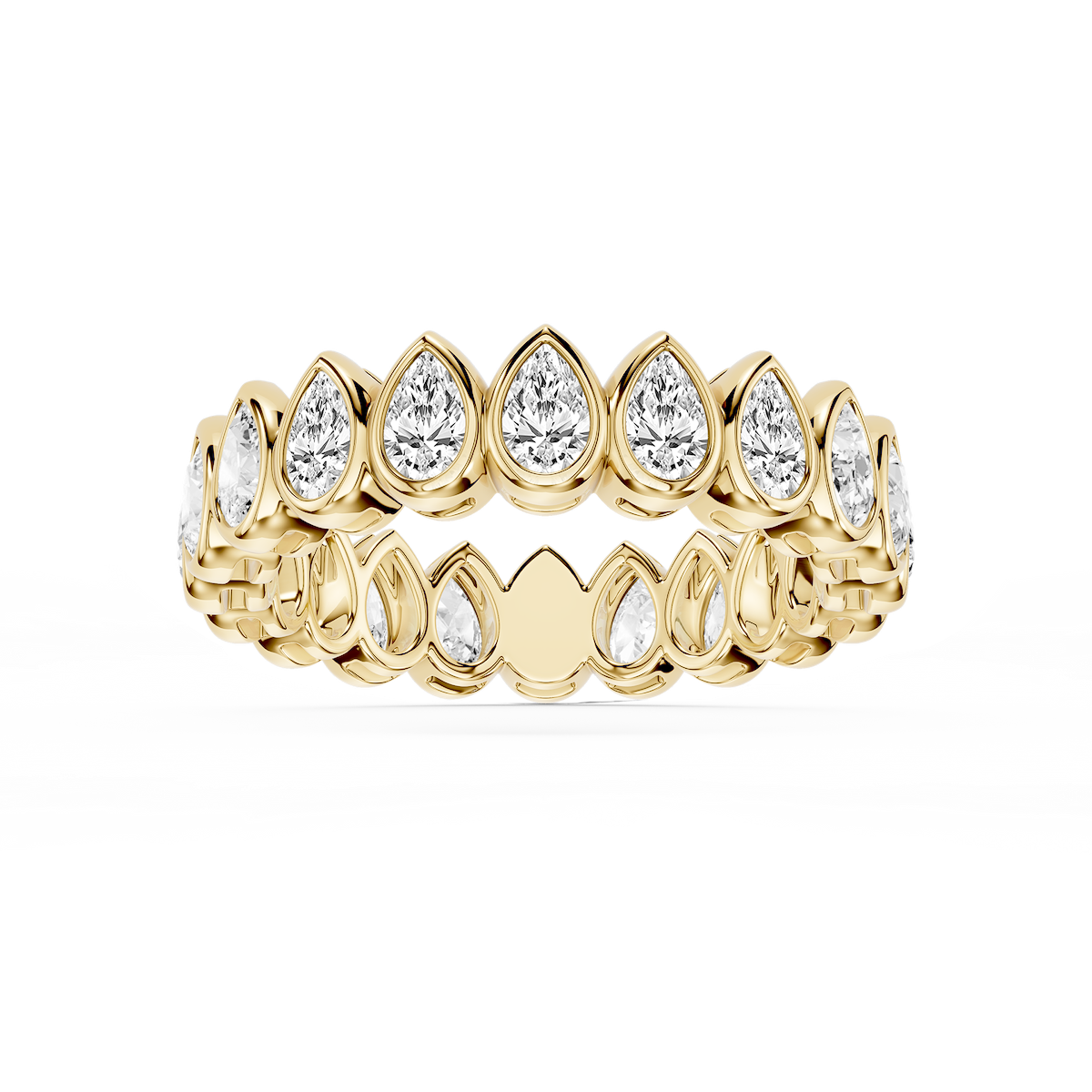 Tess Pear Lab Grown Diamond Bezel Eternity Band