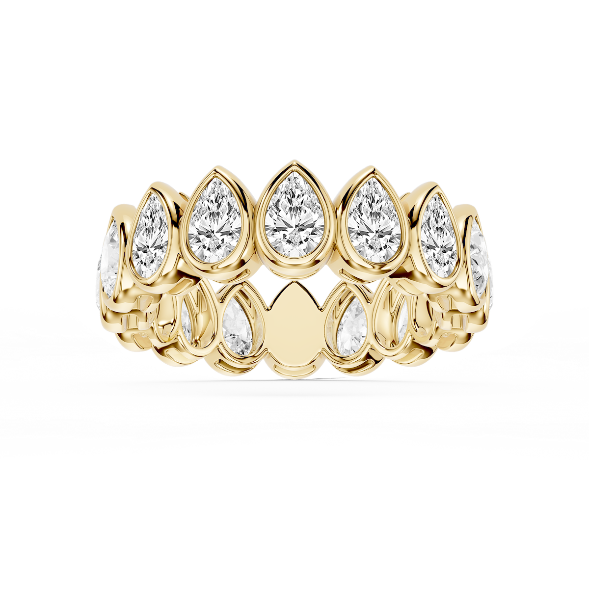 Tess Pear Lab Grown Diamond Bezel Eternity Band
