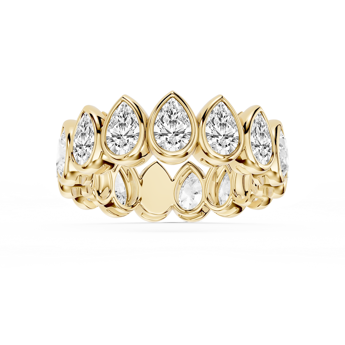 Tess Pear Lab Grown Diamond Bezel Eternity Band