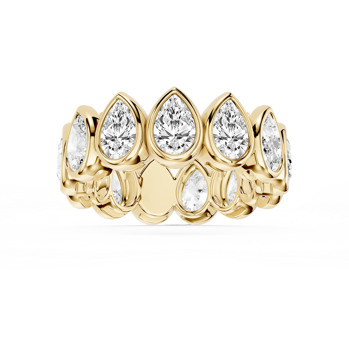 Tess Pear Lab Grown Diamond Bezel Eternity Band