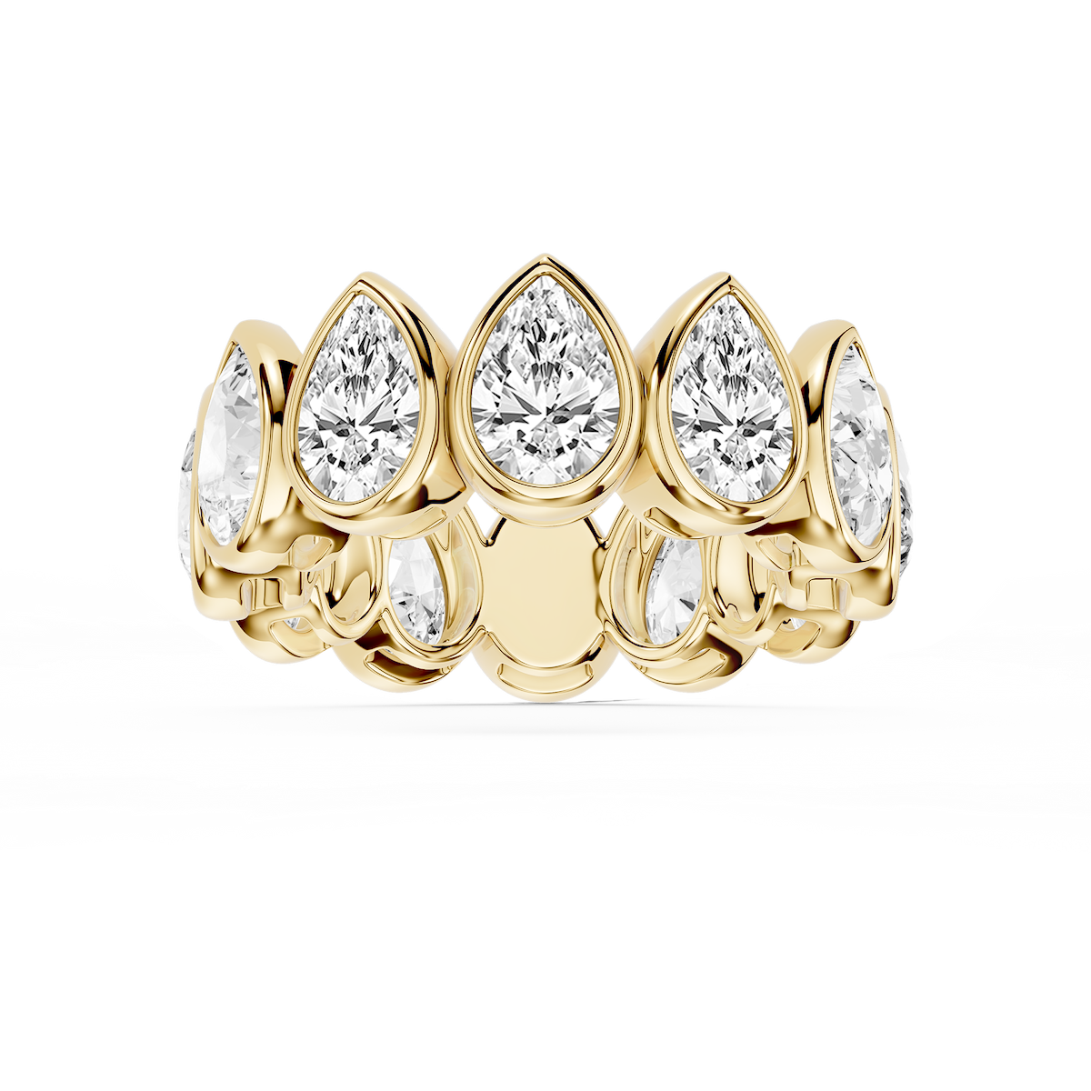 Tess Pear Lab Grown Diamond Bezel Eternity Band