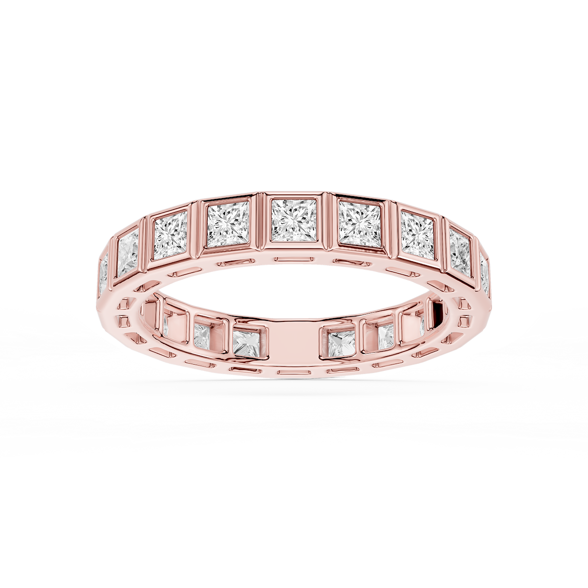 Tess Princess Lab Grown Diamond Bezel Eternity Band