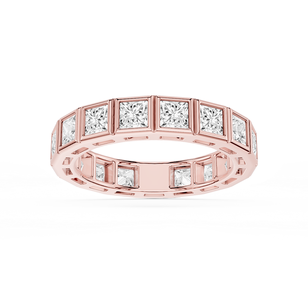 Tess Princess Lab Grown Diamond Bezel Eternity Band