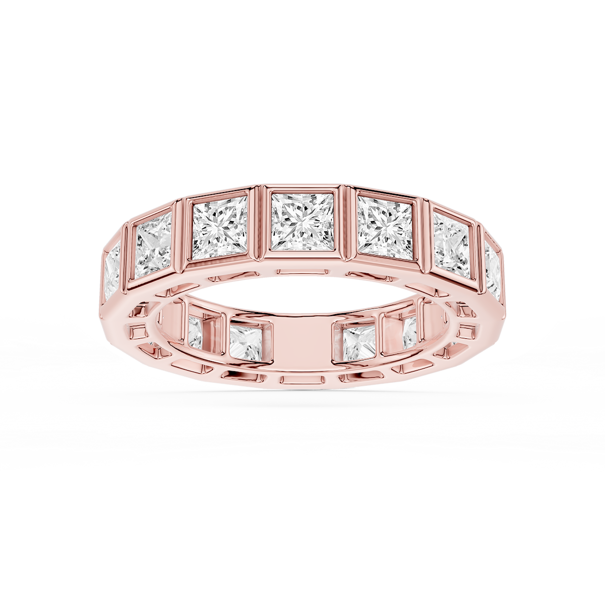 Tess Princess Lab Grown Diamond Bezel Eternity Band