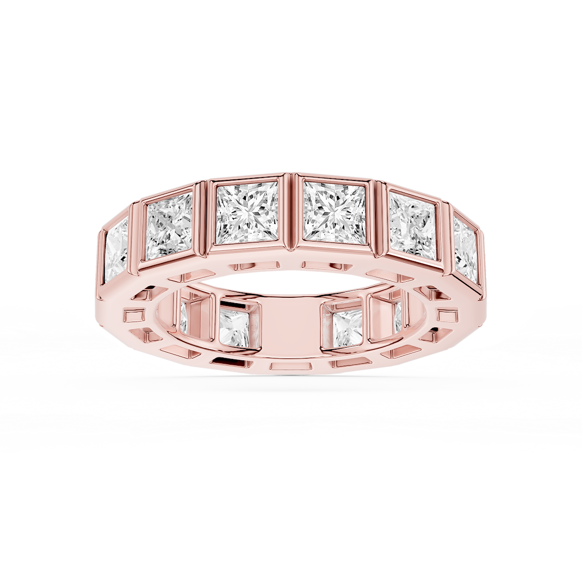 Tess Princess Lab Grown Diamond Bezel Eternity Band