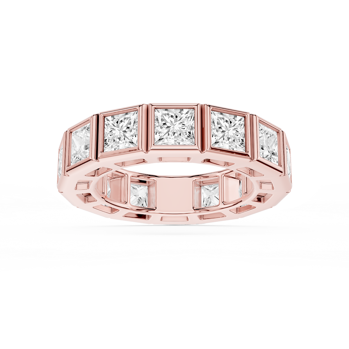 Tess Princess Lab Grown Diamond Bezel Eternity Band