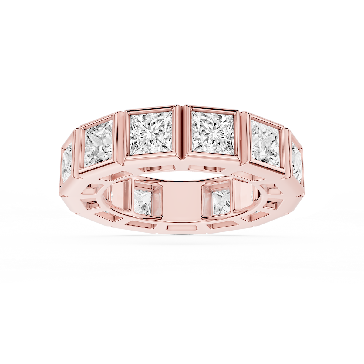 Tess Princess Lab Grown Diamond Bezel Eternity Band