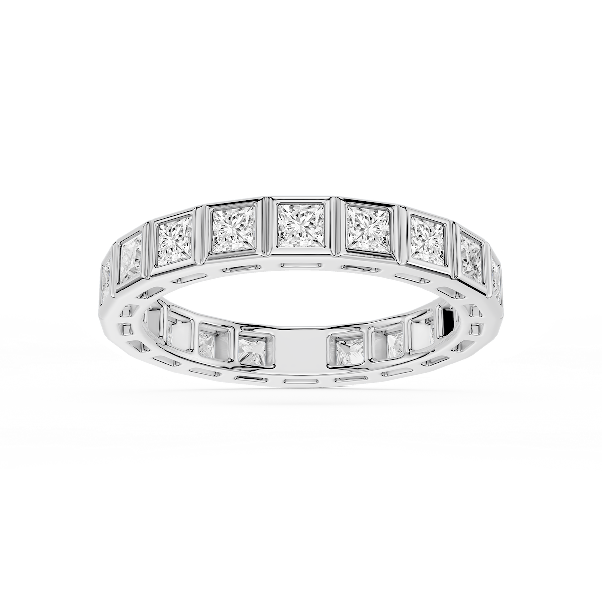 Tess Princess Lab Grown Diamond Bezel Eternity Band