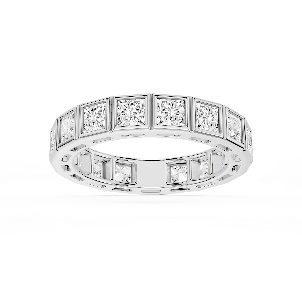 Tess Princess Lab Grown Diamond Bezel Eternity Band