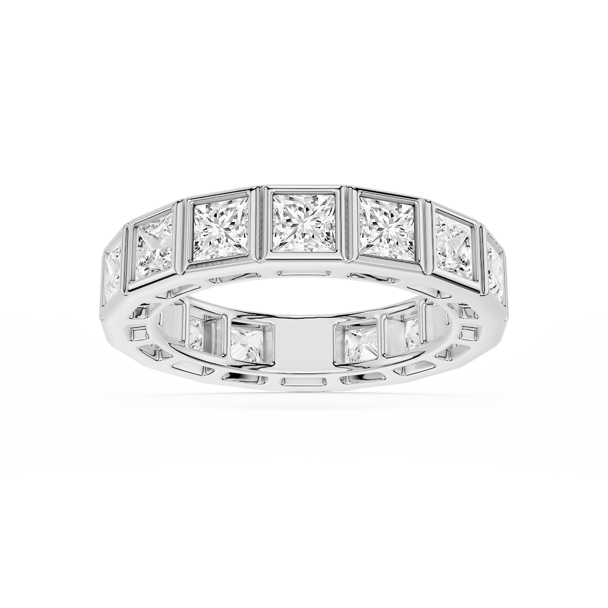 Tess Princess Lab Grown Diamond Bezel Eternity Band