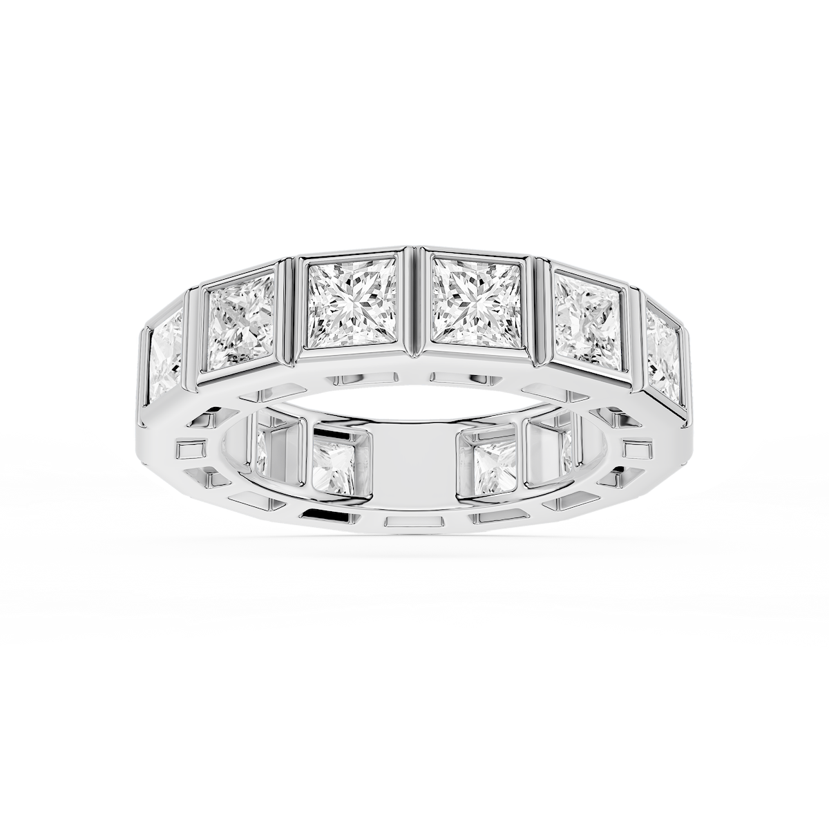 Tess Princess Lab Grown Diamond Bezel Eternity Band