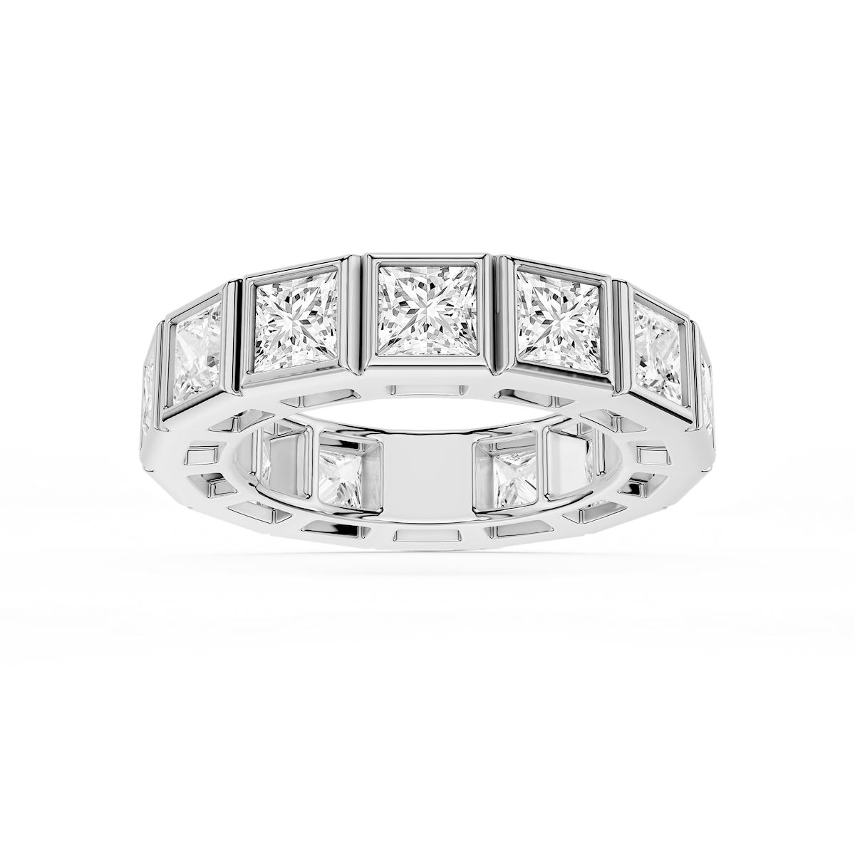 Tess Princess Lab Grown Diamond Bezel Eternity Band