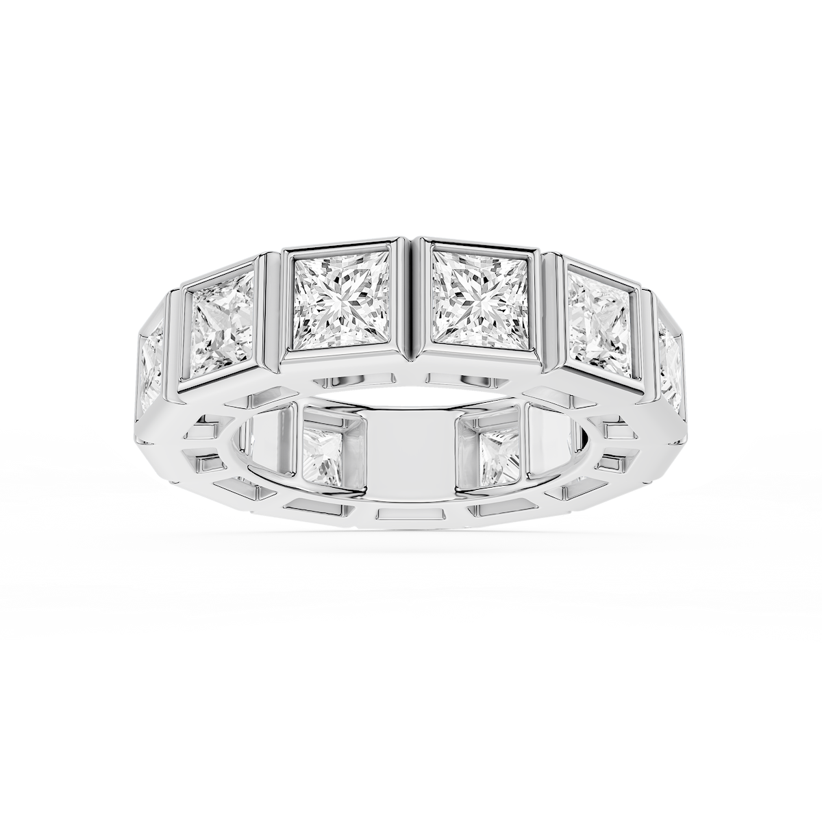 Tess Princess Lab Grown Diamond Bezel Eternity Band