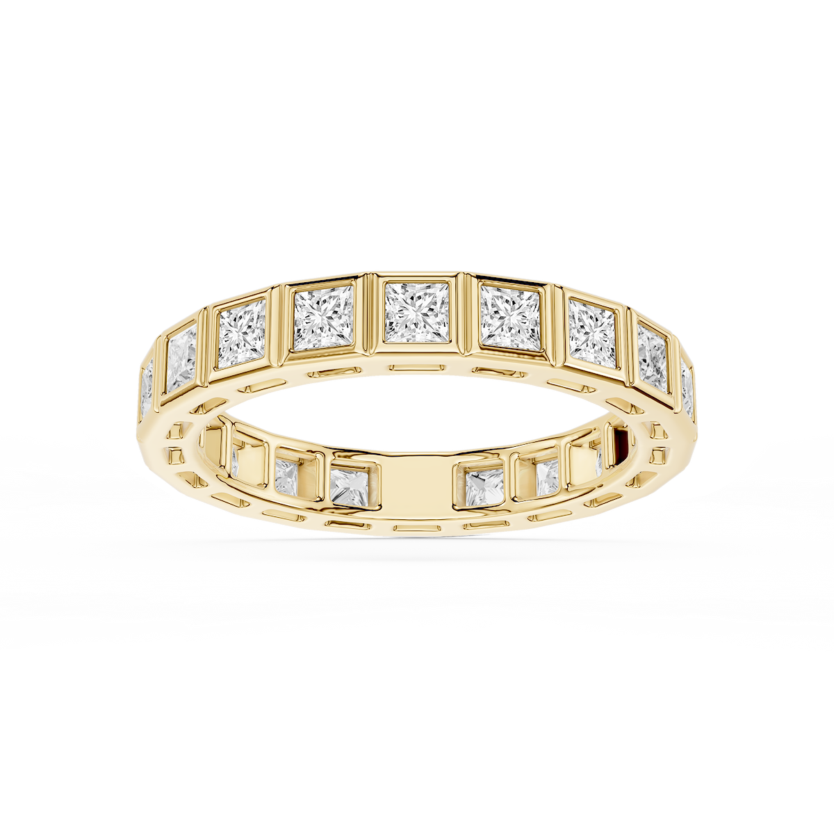 Tess Princess Lab Grown Diamond Bezel Eternity Band