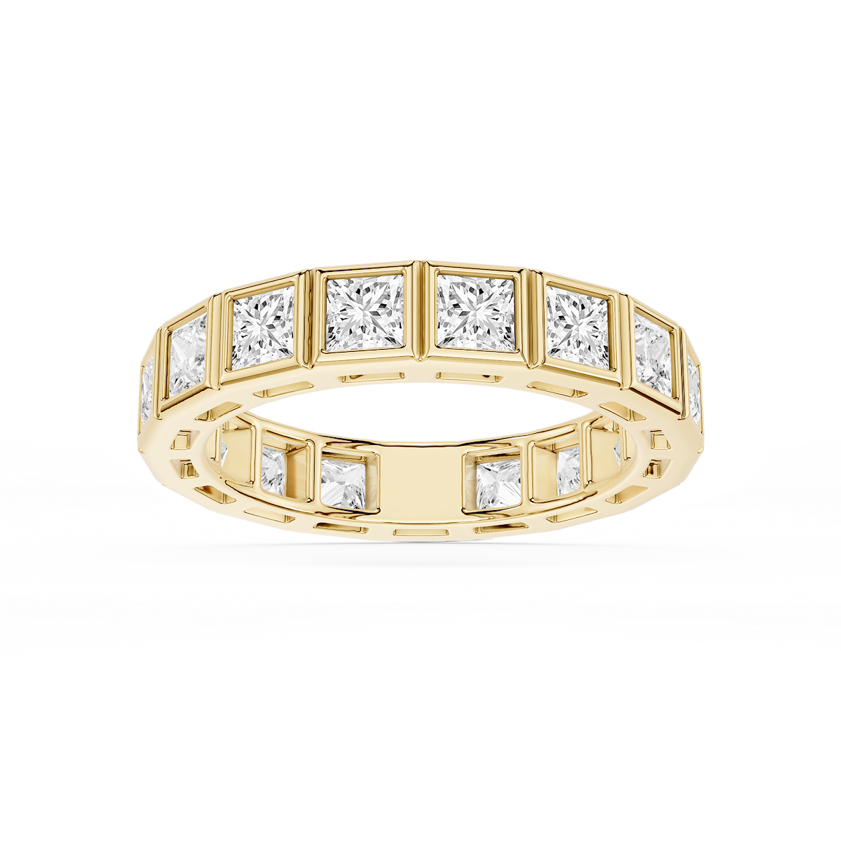 Tess Princess Lab Grown Diamond Bezel Eternity Band