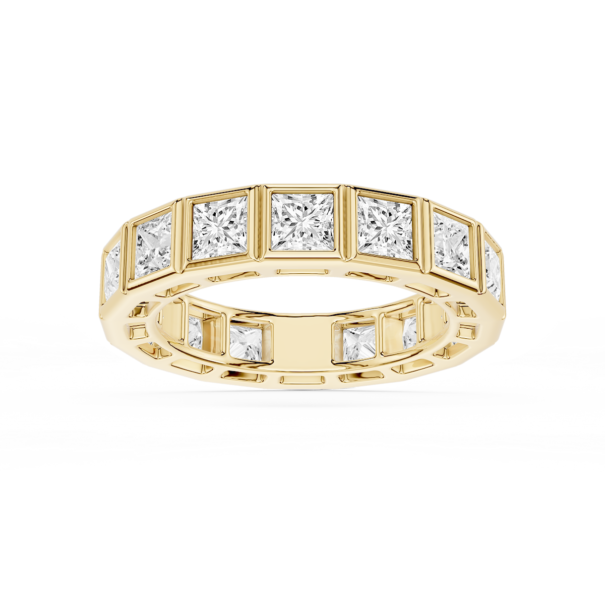 Tess Princess Lab Grown Diamond Bezel Eternity Band