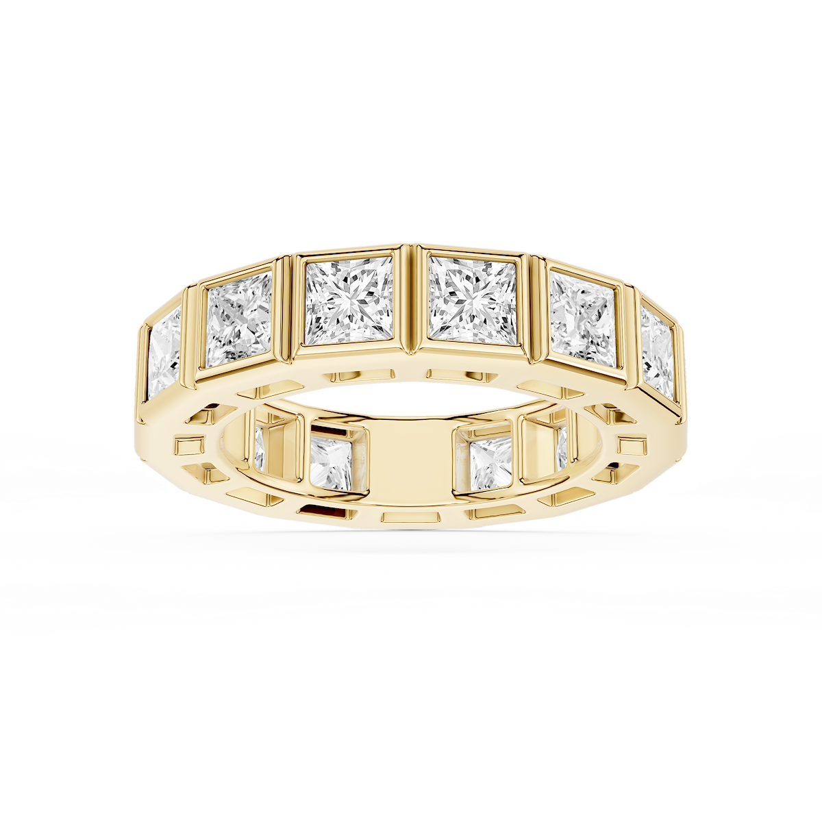 Tess Princess Lab Grown Diamond Bezel Eternity Band