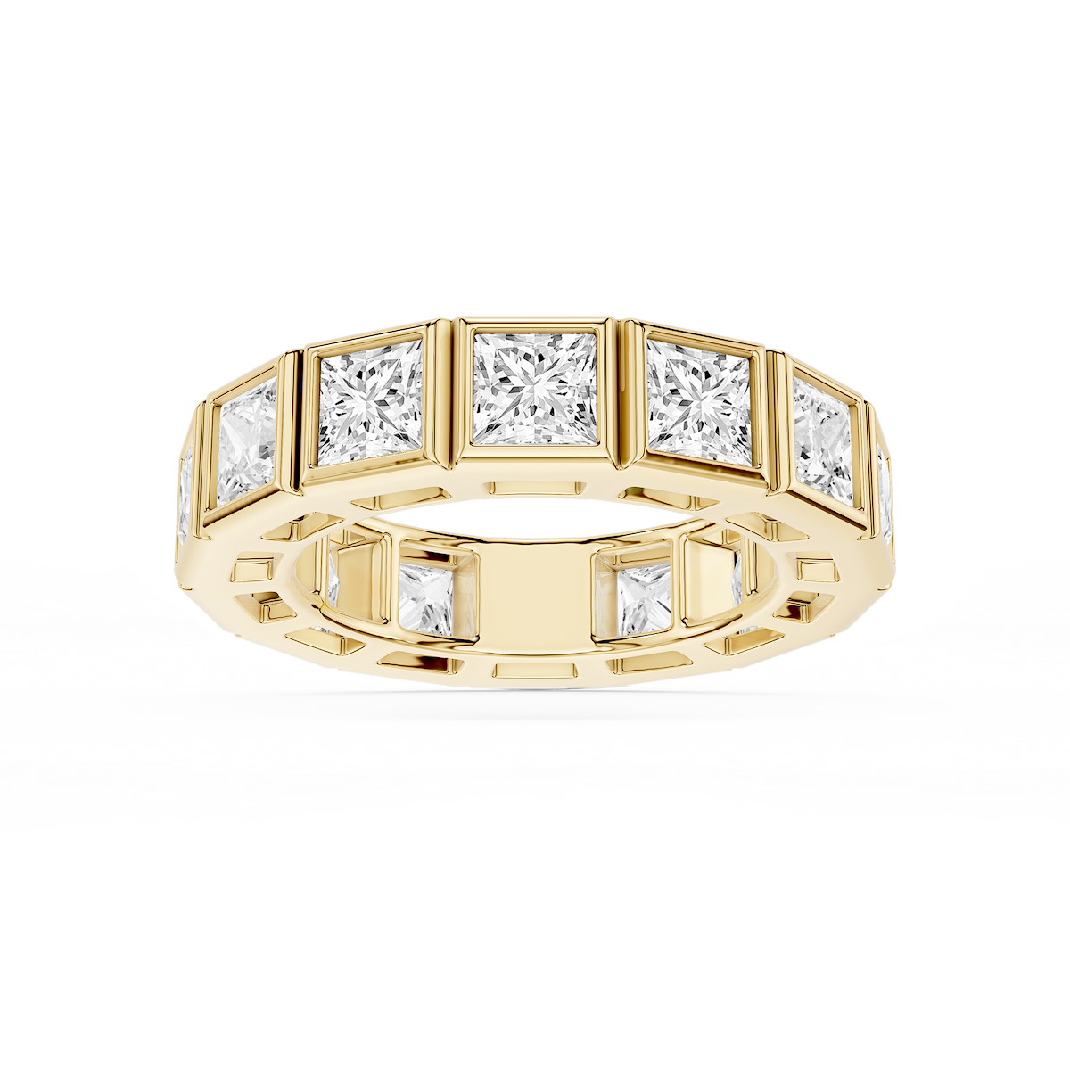Tess Princess Lab Grown Diamond Bezel Eternity Band