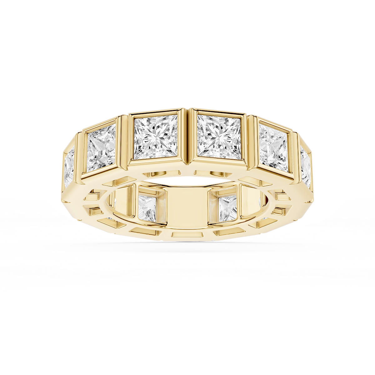 Tess Princess Lab Grown Diamond Bezel Eternity Band