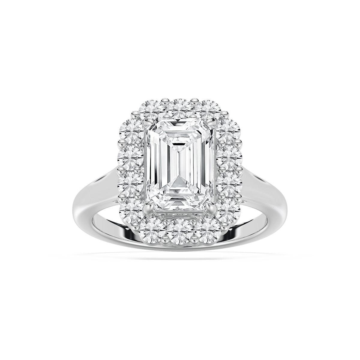 Thea 3 ⁷⁄₈ ctw Emerald Lab Grown Diamond Grand Halo Engagement Ring