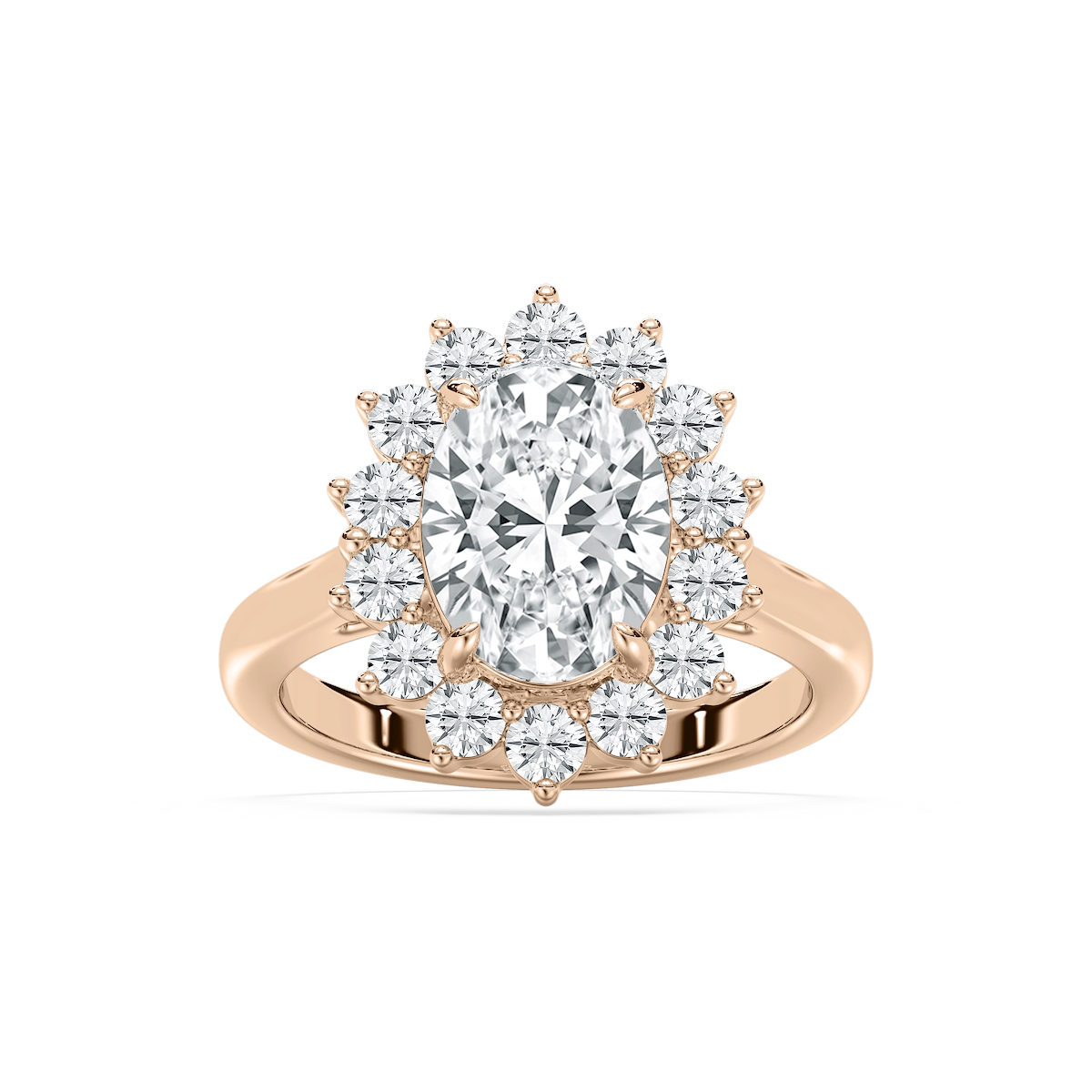 Thea 3 ⁷⁄₈ ctw Oval Lab Grown Diamond Grand Halo Engagement Ring