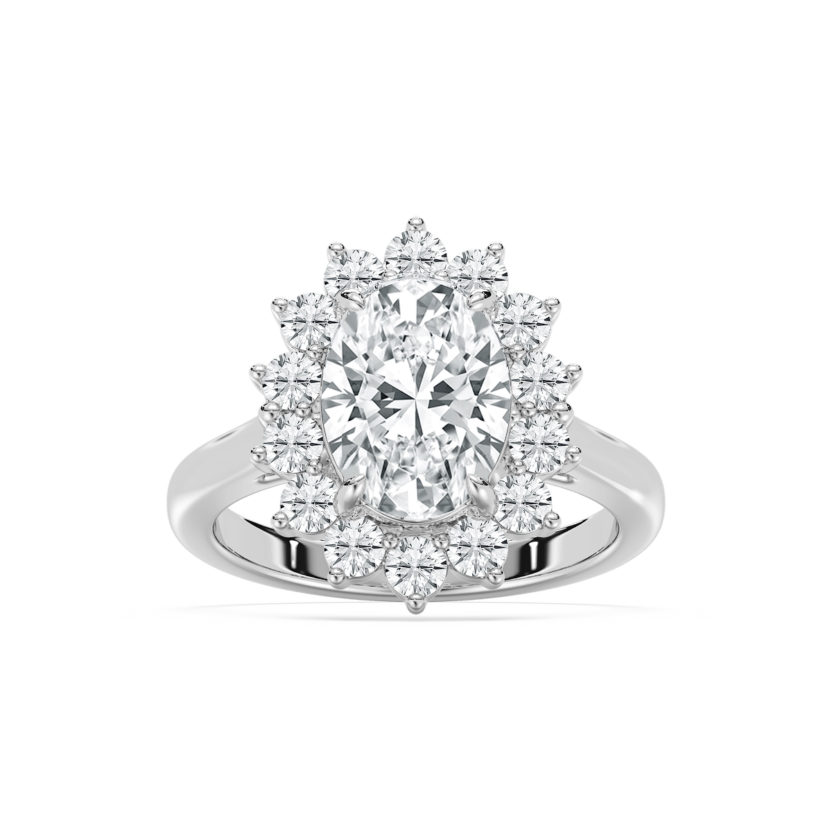 Thea 3 ⁷⁄₈ ctw Oval Lab Grown Diamond Grand Halo Engagement Ring