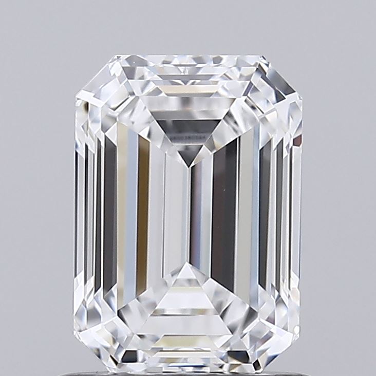 1.10 Carat Emerald Shaped, Ideal Cut, D Color, VVS2 Clarity, IGI Certified Lab Grown Diamond