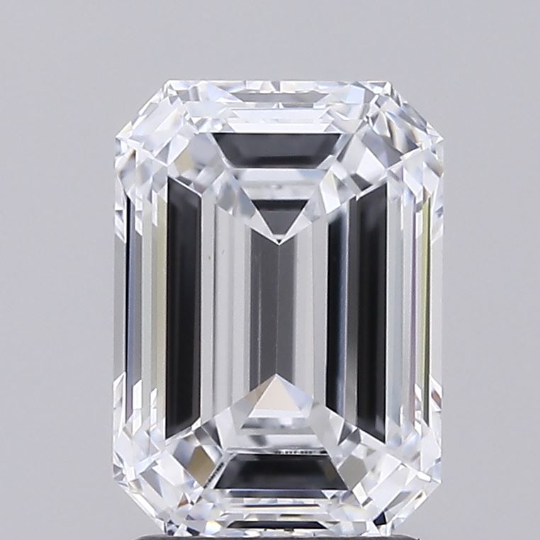 2.09 Carat Emerald Shaped, Ideal Cut, F Color, VVS2 Clarity, IGI Certified Lab Grown Diamond