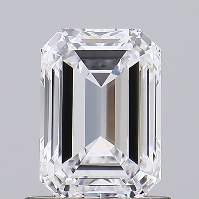 0.96 Carat Emerald Shaped, Ideal Cut, D Color, VVS2 Clarity, IGI Certified Lab Grown Diamond