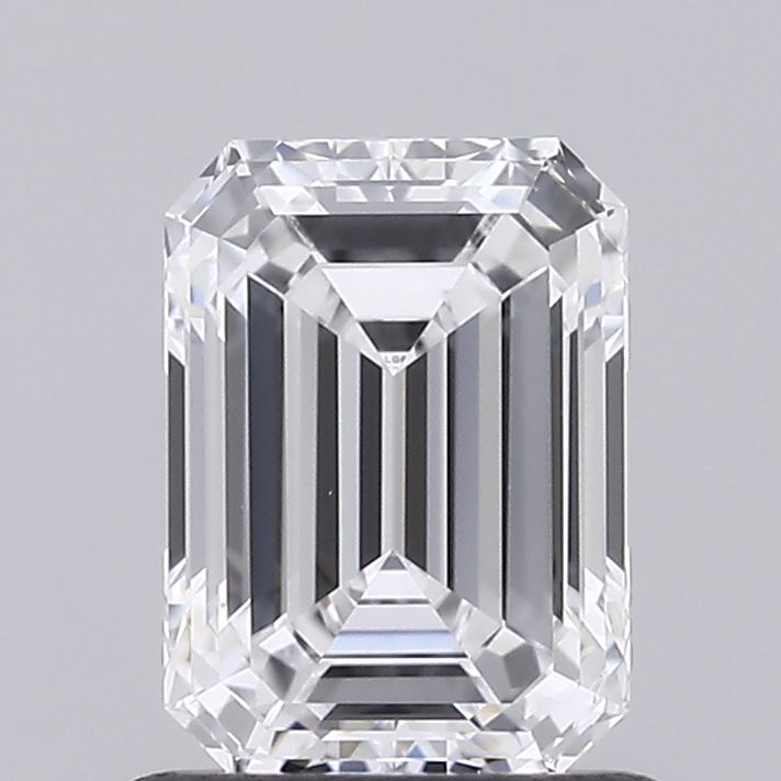0.96 Carat Emerald Shaped, Ideal Cut, D Color, VVS2 Clarity, IGI Certified Lab Grown Diamond