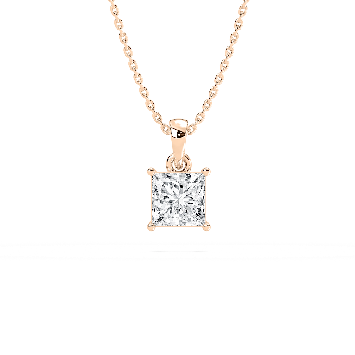 Cushion Lab Grown Diamond Timeless Single Bail Pendant - 18 Inches