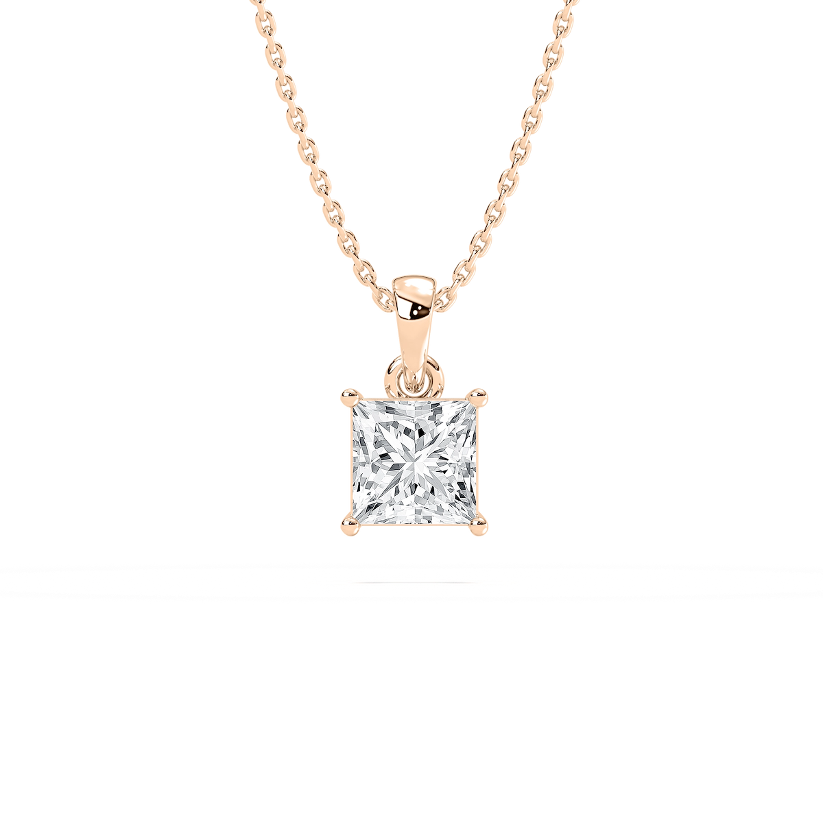 Cushion Lab Grown Diamond Timeless Single Bail Pendant - 18 Inches