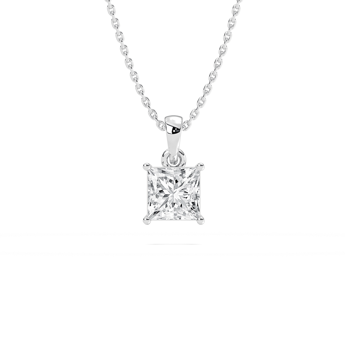 Cushion Lab Grown Diamond Timeless Single Bail Pendant - 18 Inches