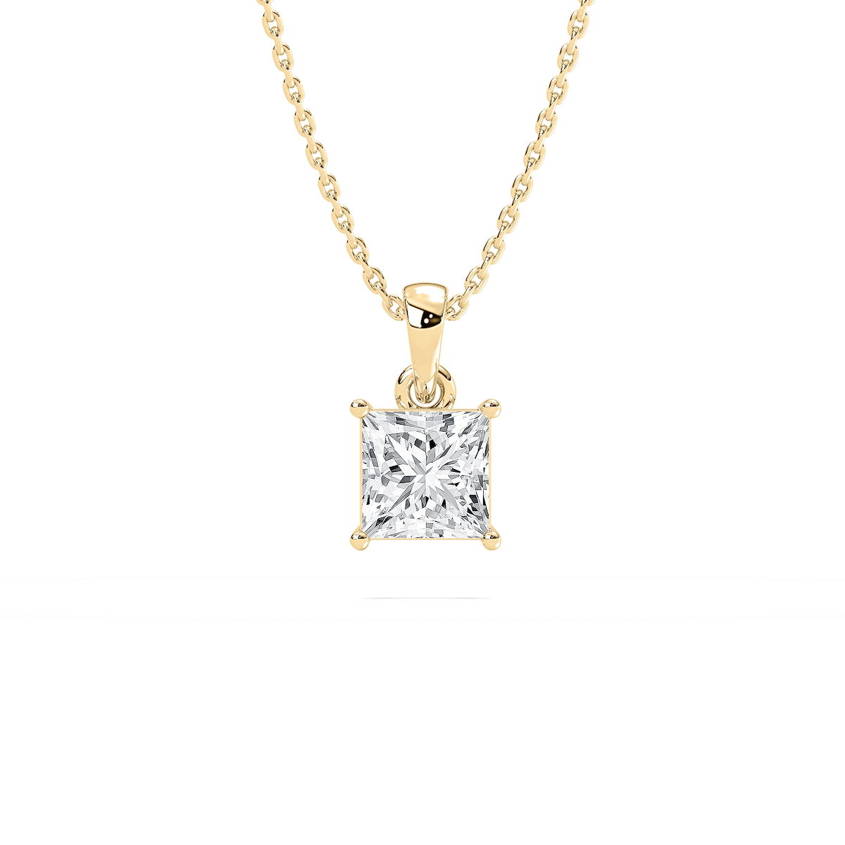 Cushion Lab Grown Diamond Timeless Single Bail Pendant - 18 Inches