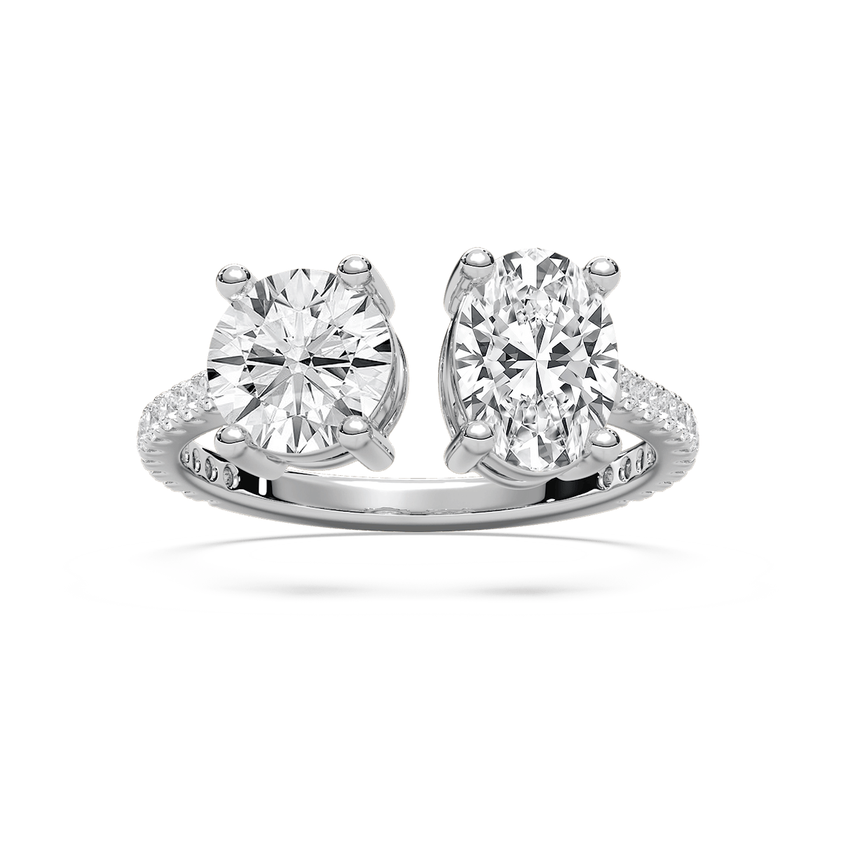 Toi et Moi Open Round and Oval Ring