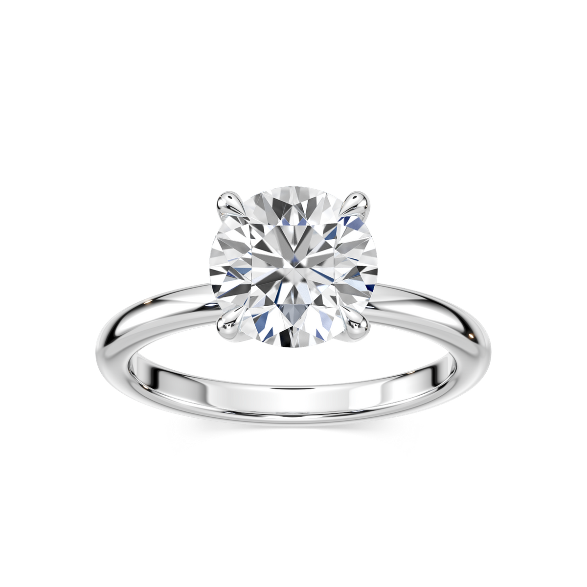 Traditional Solitaire Engagement Ring with 1.06ct in 14K White Gold