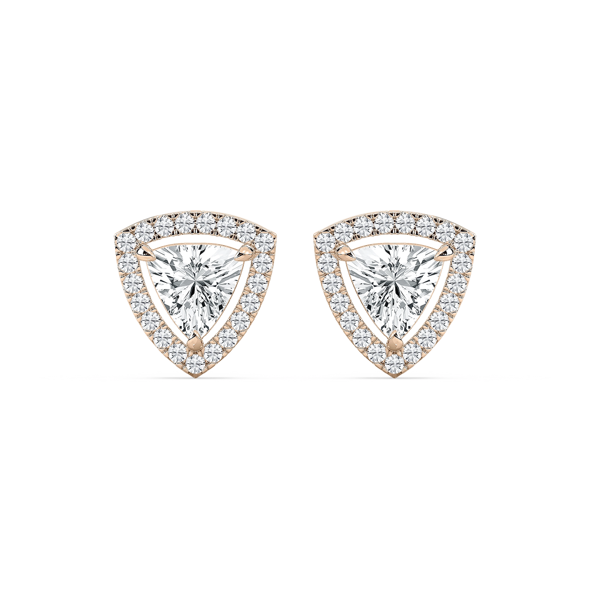 2 ⅓ ctw Trillion Lab Grown Diamond Halo Stud Earrings