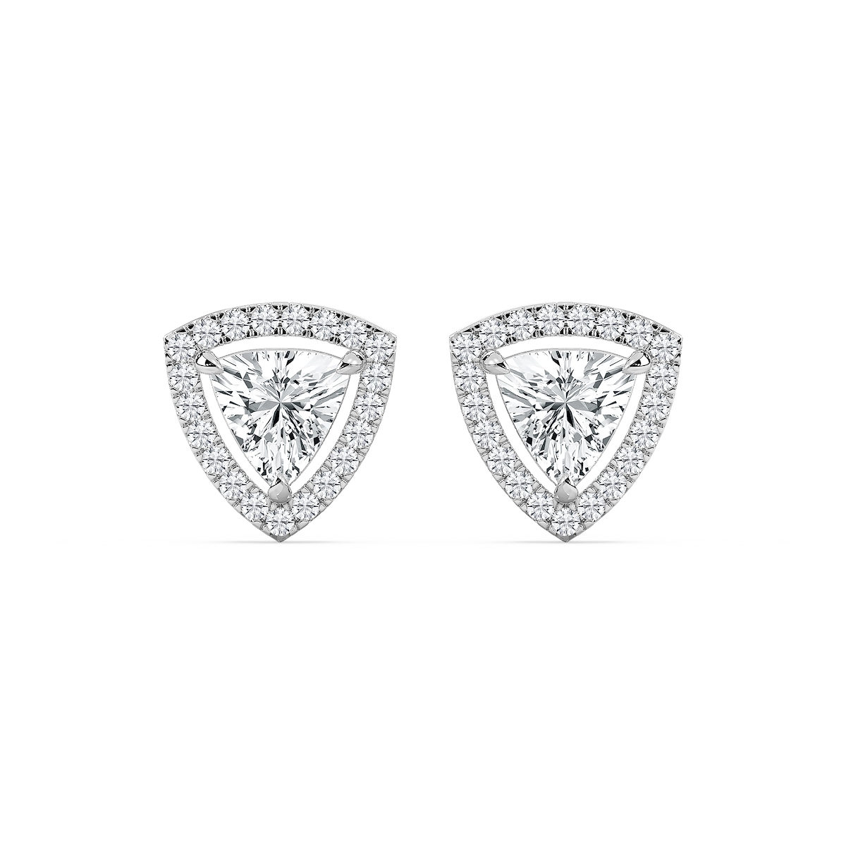 2 ⅓ ctw Trillion Lab Grown Diamond Halo Stud Earrings