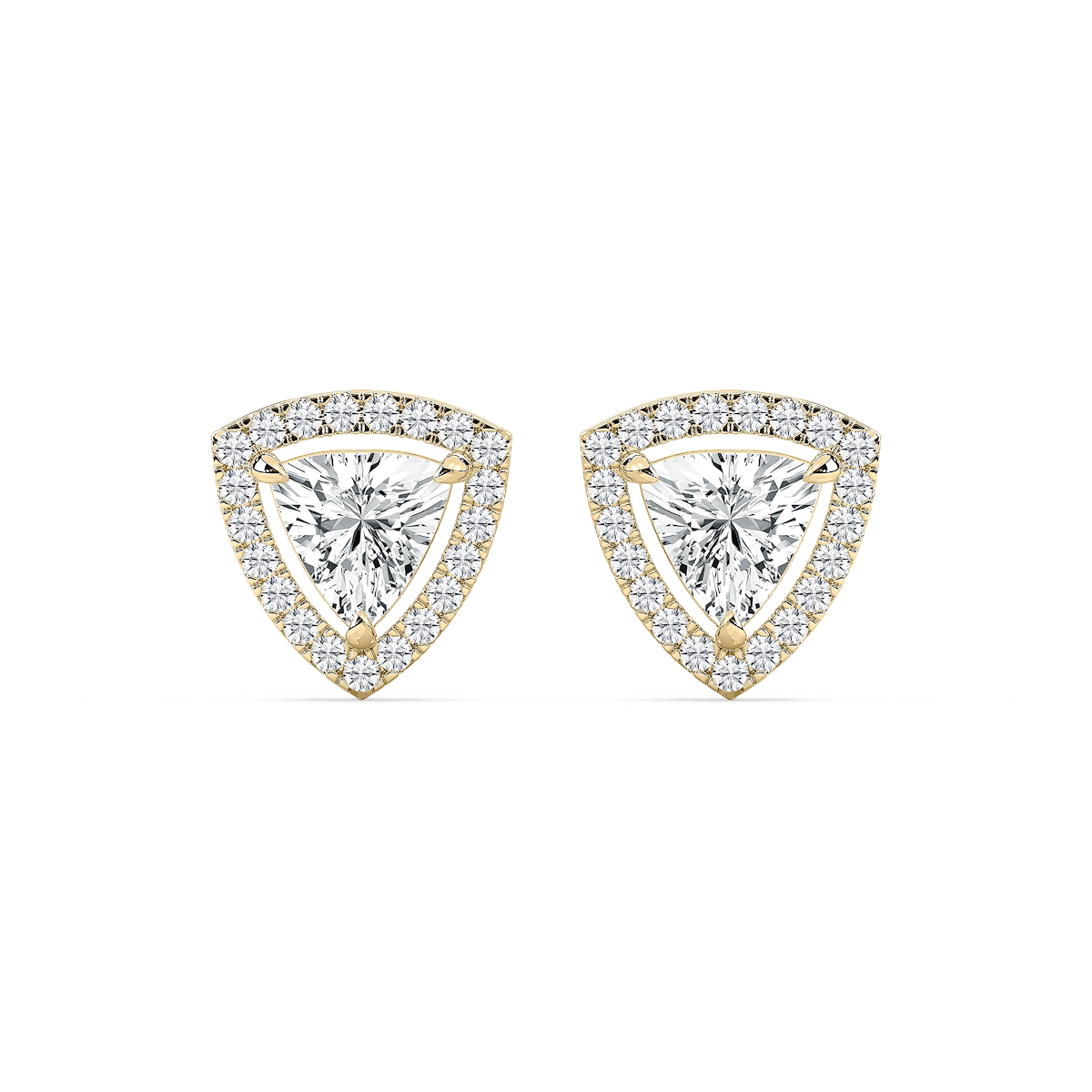 2 ⅓ ctw Trillion Lab Grown Diamond Halo Stud Earrings