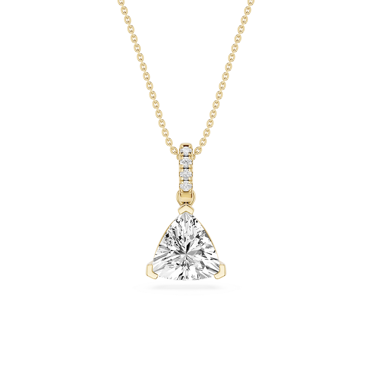 Trillion Lab Grown Diamond Hidden Halo Pendant - 16 to 18 Inches