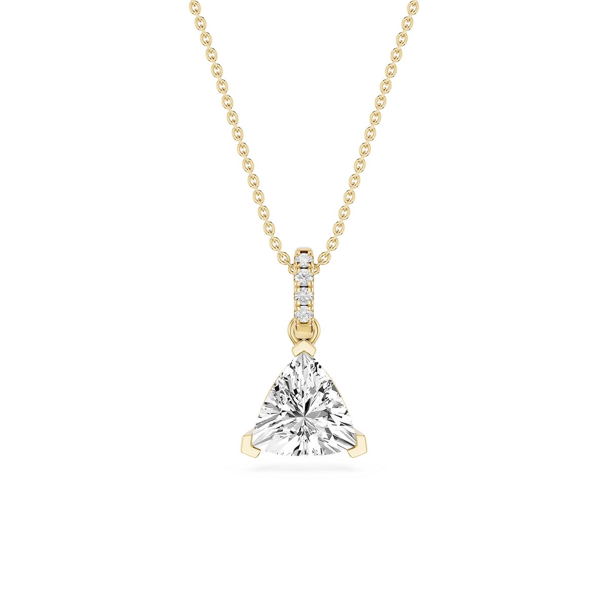 Trillion Lab Grown Diamond Hidden Halo Pendant - 16 to 18 Inches