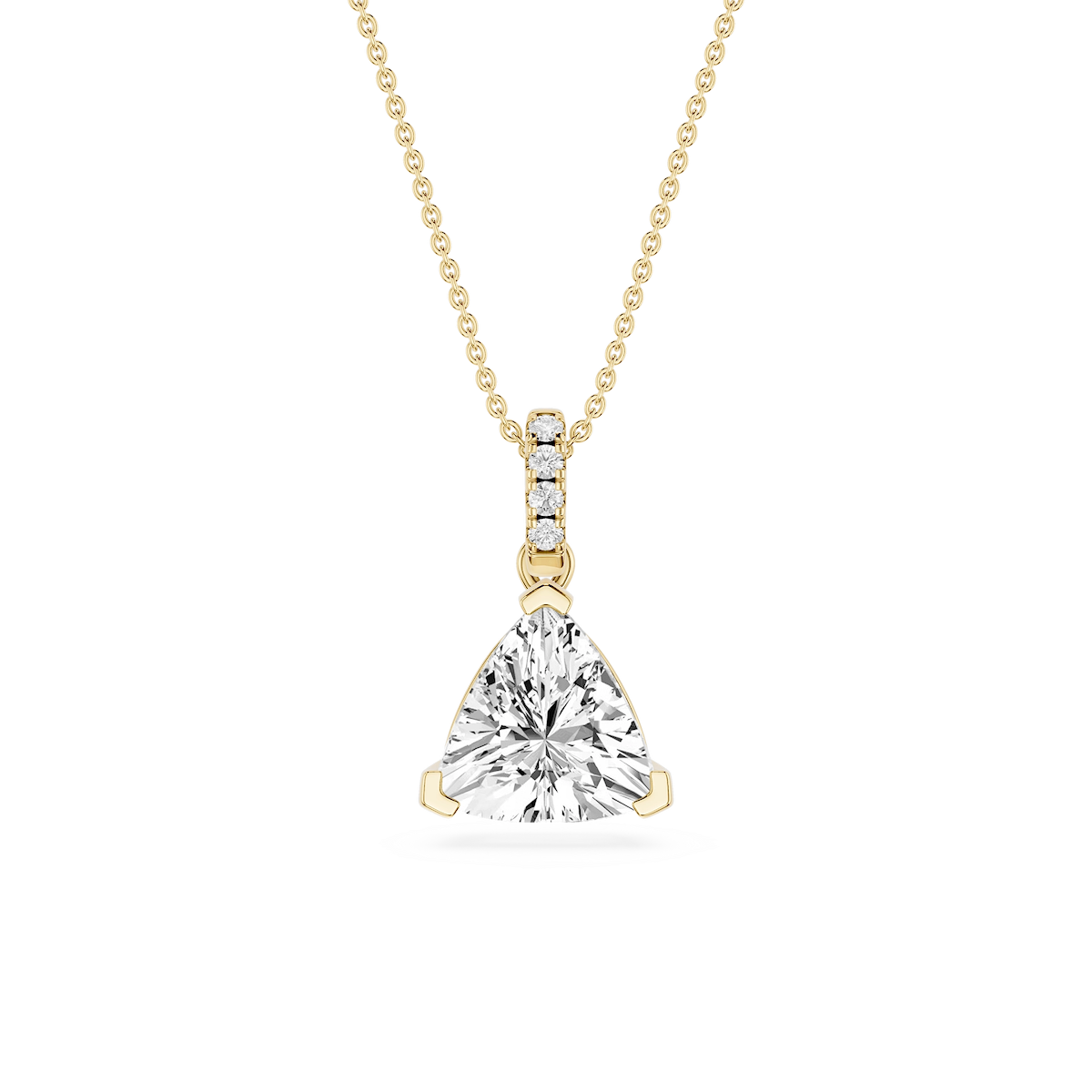 Trillion Lab Grown Diamond Hidden Halo Pendant - 16 to 18 Inches