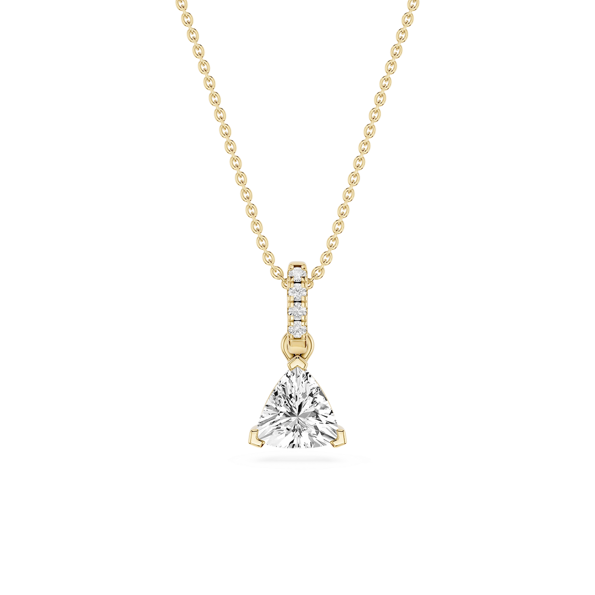 Trillion Lab Grown Diamond Hidden Halo Pendant - 16 to 18 Inches